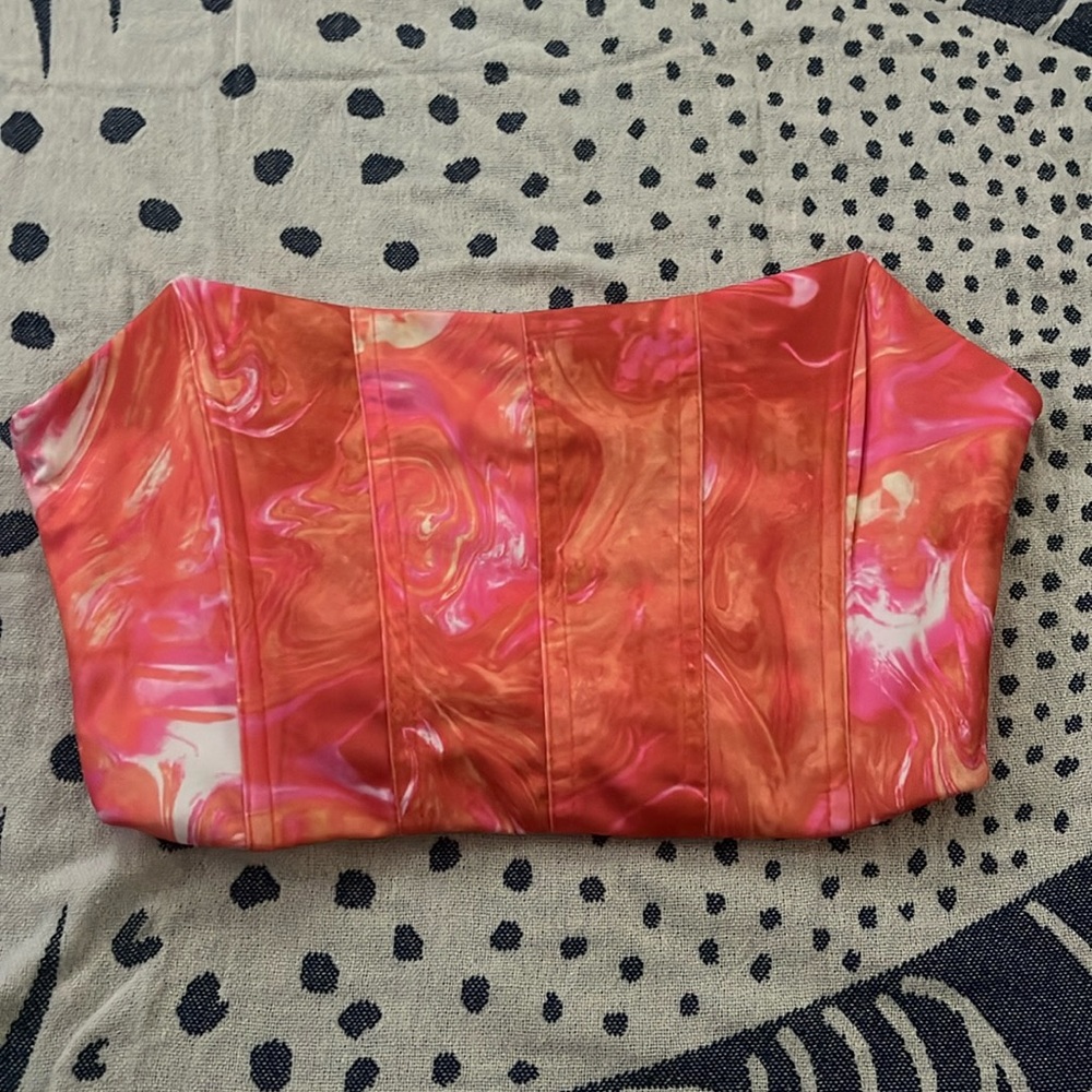Tube top corset swirl color